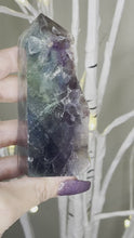 Load and play video in Gallery viewer, Rainbow Fluorite Semi Polished Tower
