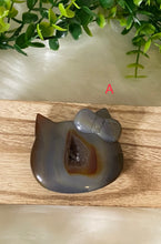 Load image into Gallery viewer, Agate Hello Kitty w/ Druzy Crystals - Choose Yours
