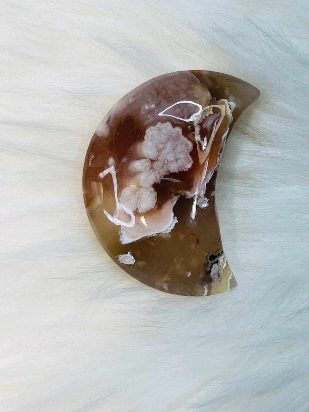 Flower Agate Moon - Choose Yours