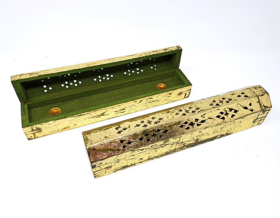 Wood Incense Box/Burner - 2 pieces