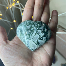 Load image into Gallery viewer, Tree Agate Puffy Heart w/ Druzy Crystals
