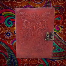 Load image into Gallery viewer, Leather Owl Journal w/ Latch Closure
