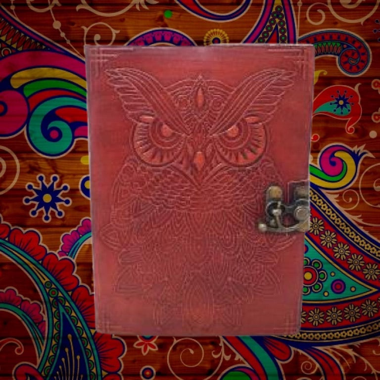 Leather Owl Journal w/ Latch Closure
