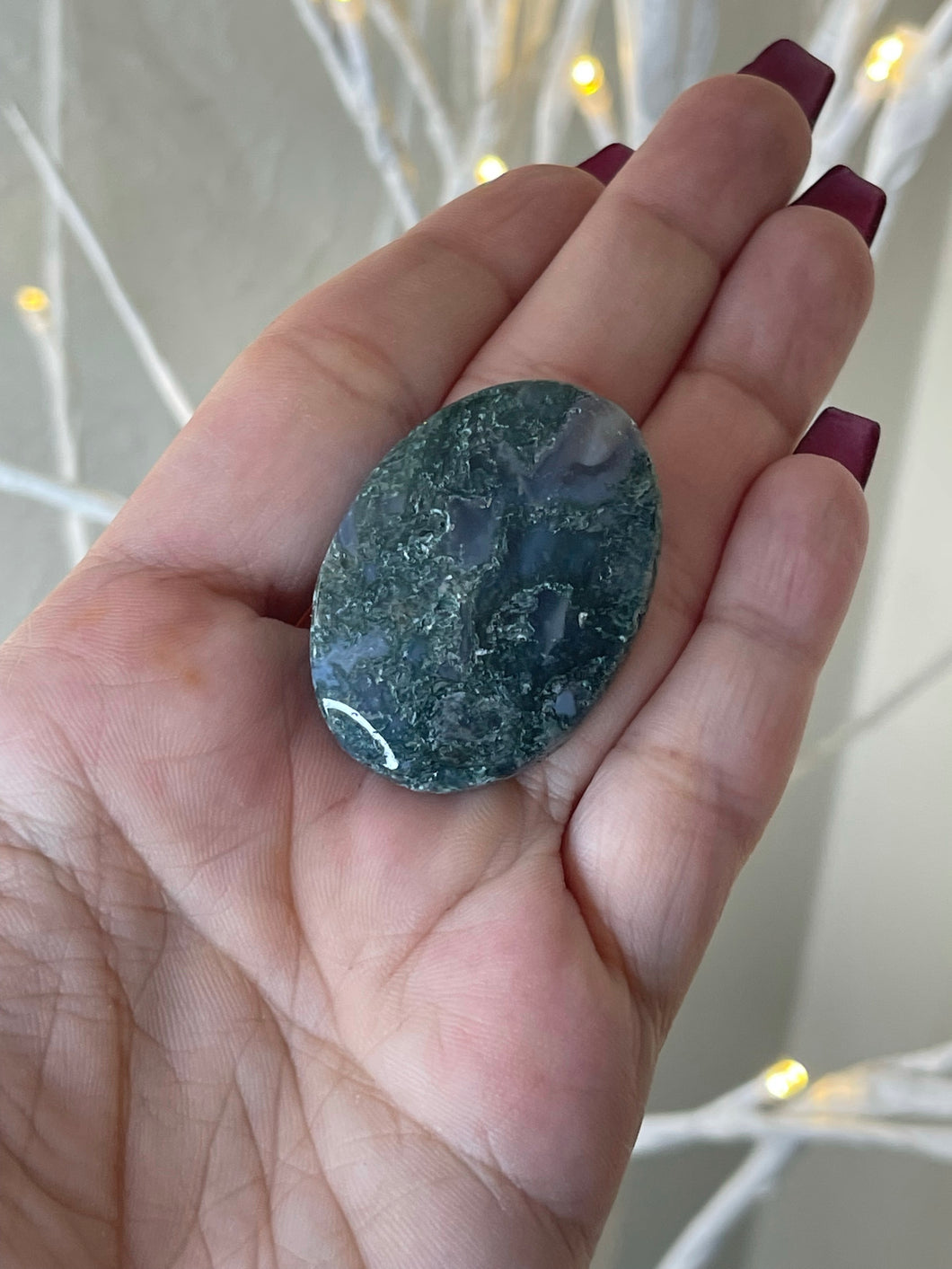 Moss Agate Worry Stone - Choose Yours!